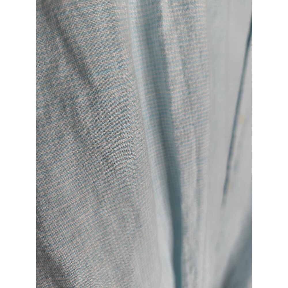 Banana Republic Men's Size XL Blue Linen Long Sleeve Button Up Slim Fit Collared - Picture 4 of 13